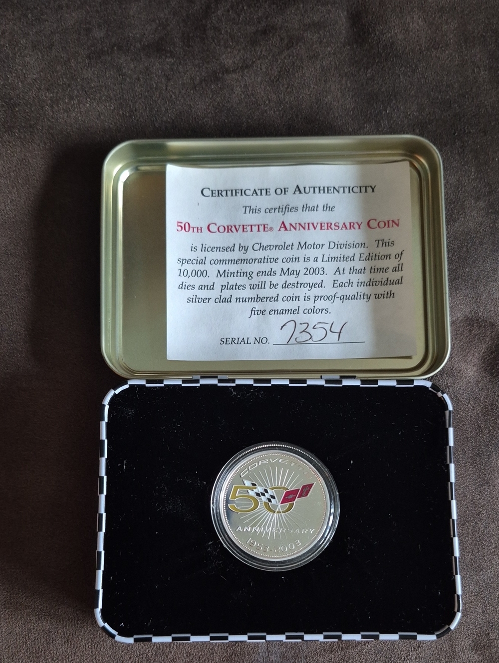 50th Anniversary Commemorative Silver Coin - Gold, Red, Black Accents #7354